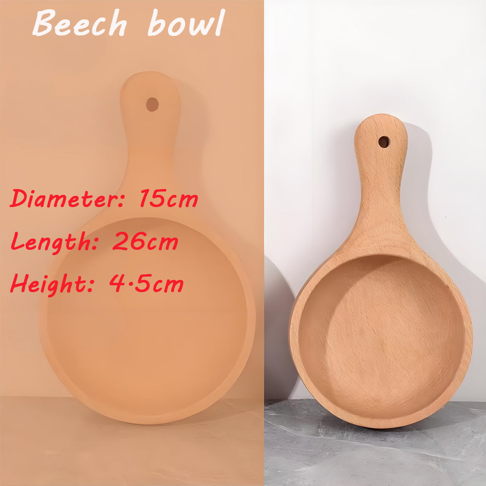 Log tableware salad bowl beech wood bowl whole wood household fruit bowl Japanese wooden bowl