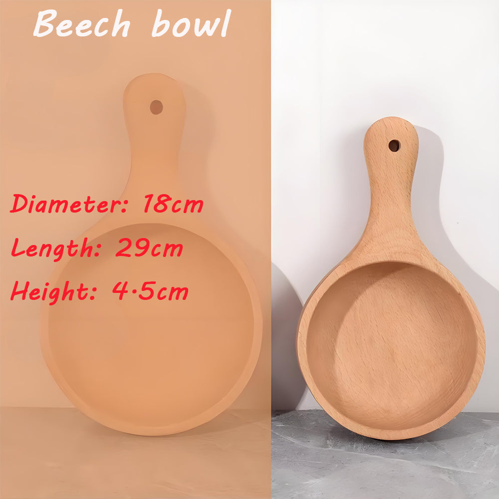 Log tableware salad bowl beech wood bowl whole wood household fruit bowl Japanese wooden bowl