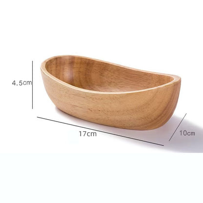 Traditional Chinese wooden plates, nut plates, boat shaped rubber fruit plates, candy plates, eco-friendly tableware