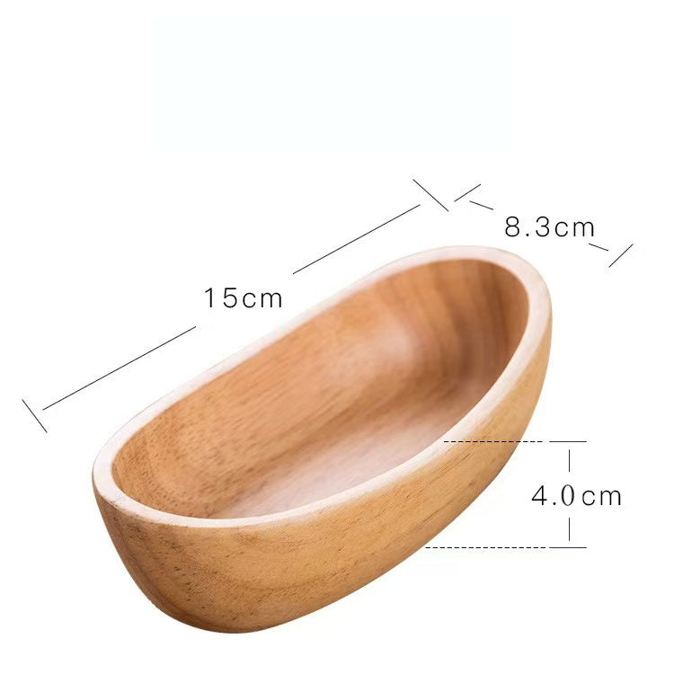 Traditional Chinese wooden plates, nut plates, boat shaped rubber fruit plates, candy plates, eco-friendly tableware