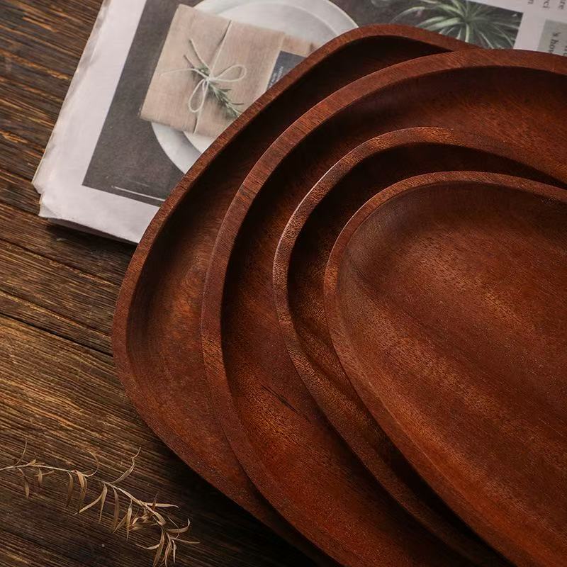 Solid wood vegetable plate, nut plate, dinner plate, ebony wooden wooden tray, environmentally friendly fruit tray