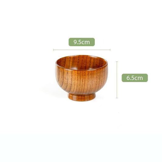 Environmentally friendly tableware, jujube wood wooden bowls, household anti-scalding round bowls, wooden salad bowls, soup bowls, noodle bowls, rice bowls