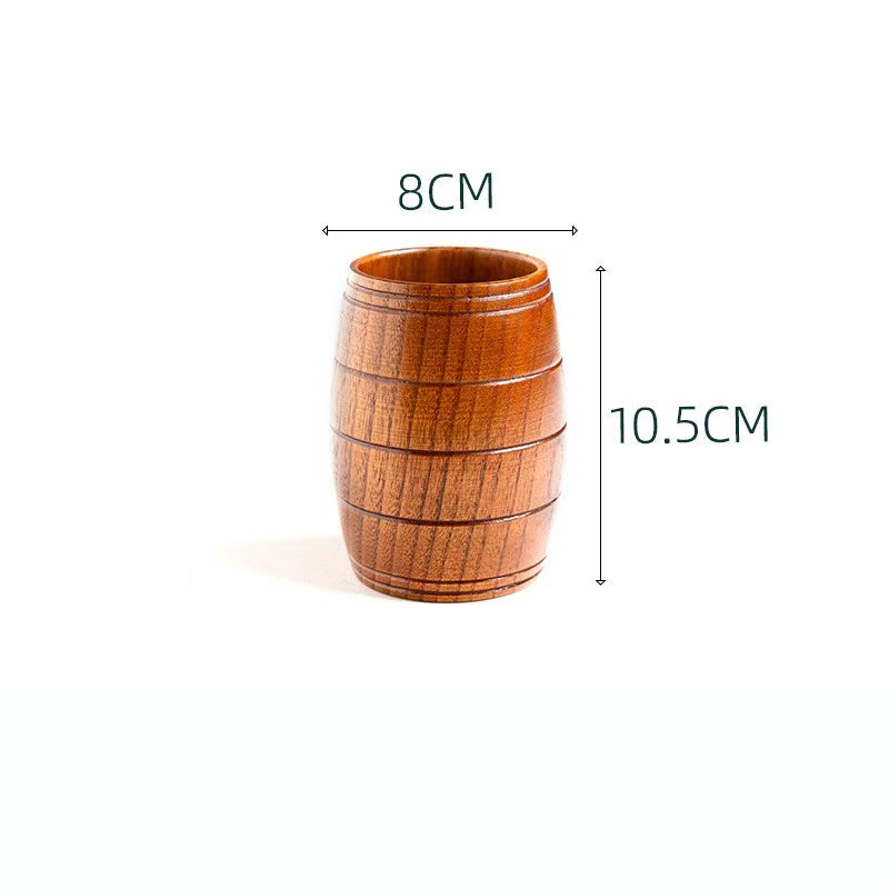 Environmentally friendly wooden beer mugs, creative coffee mugs, wooden mugs, Japanese-style cups with handles, wooden high temperature resistant