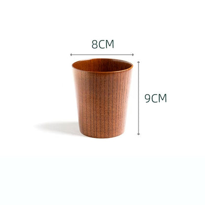 Environmentally friendly wooden beer mugs, creative coffee mugs, wooden mugs, Japanese-style cups with handles, wooden high temperature resistant
