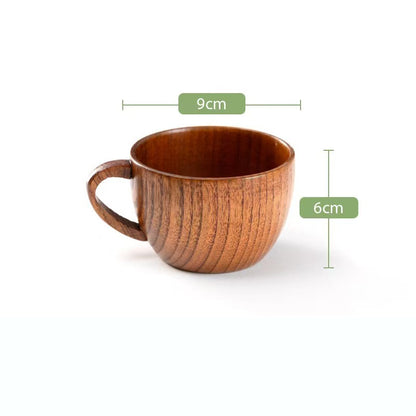 Environmentally friendly wooden beer mugs, creative coffee mugs, wooden mugs, Japanese-style cups with handles, wooden high temperature resistant