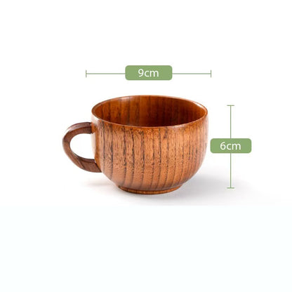 Environmentally friendly wooden beer mugs, creative coffee mugs, wooden mugs, Japanese-style cups with handles, wooden high temperature resistant