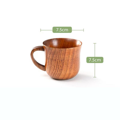 Environmentally friendly wooden beer mugs, creative coffee mugs, wooden mugs, Japanese-style cups with handles, wooden high temperature resistant