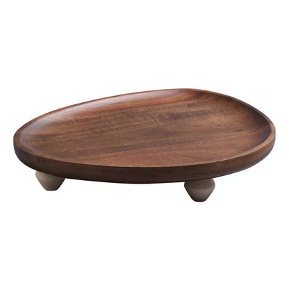 Acacia wooden tray, fruit snack tray, natural wood storage tray
