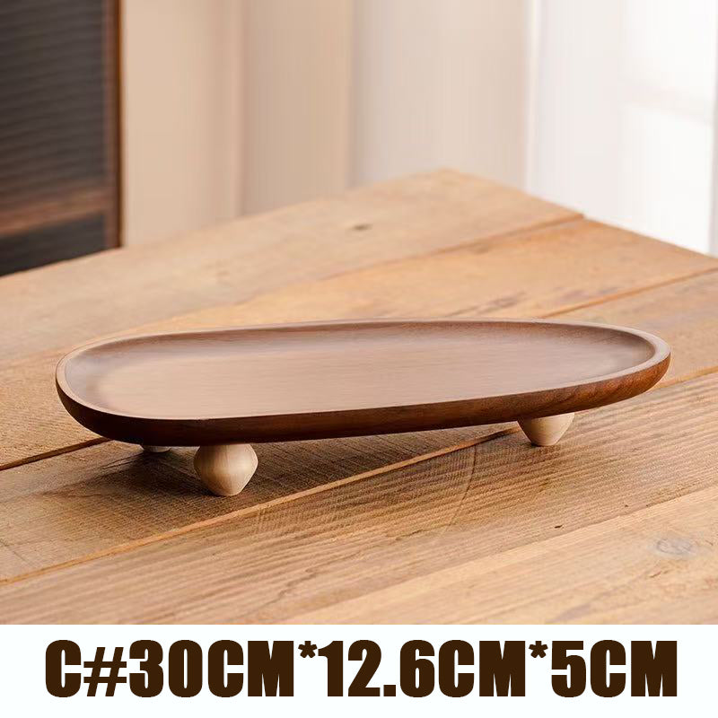 Acacia wooden tray, fruit snack tray, natural wood storage tray