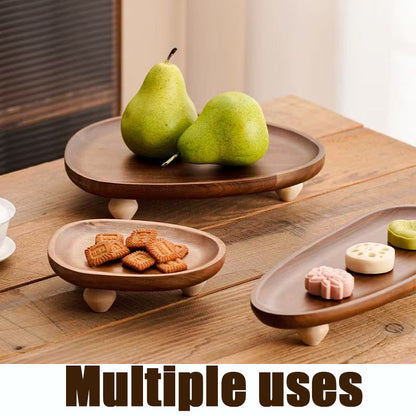 Acacia wooden tray, fruit snack tray, natural wood storage tray