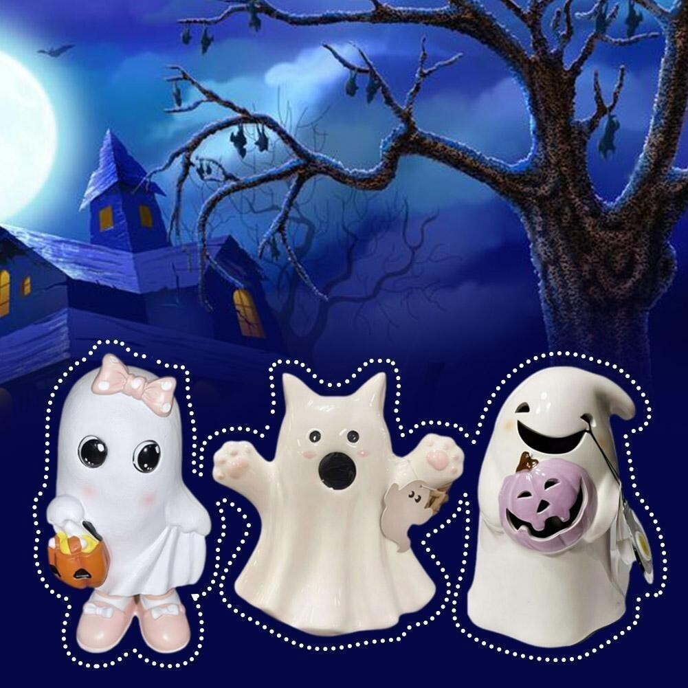 2025 Goblin and Ghoul Ghost Cat Halloween Decor Figure