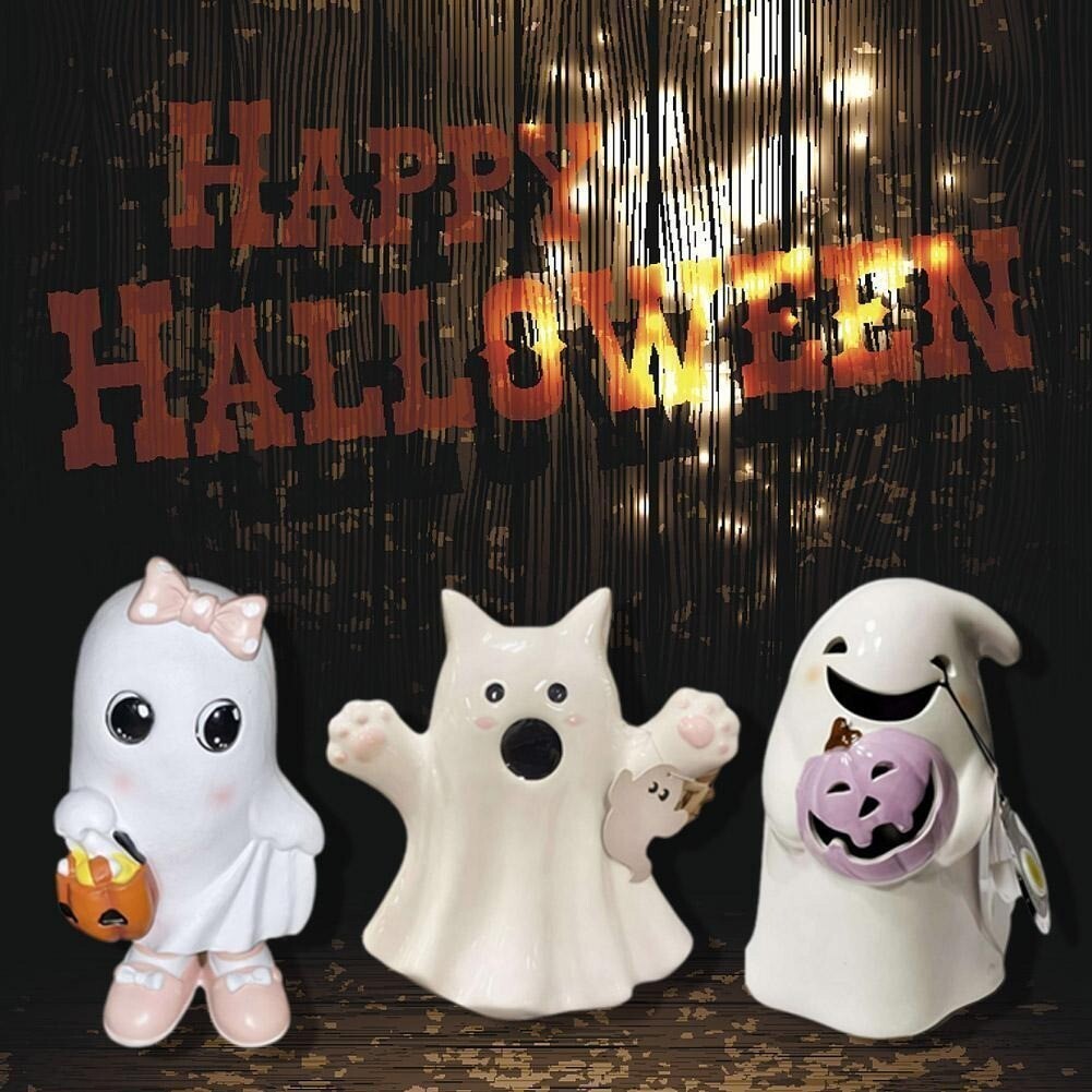 2025 Goblin and Ghoul Ghost Cat Halloween Decor Figure