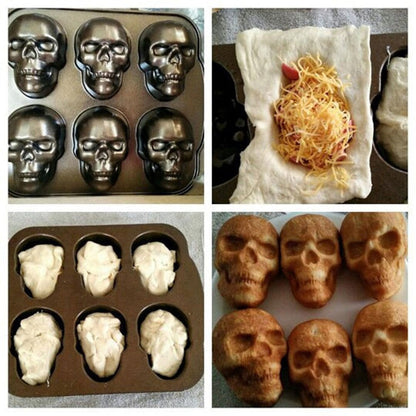 Halloween 3D Skull Mold Non-Stick Candy Maker Stainless Steel for Party Supplies