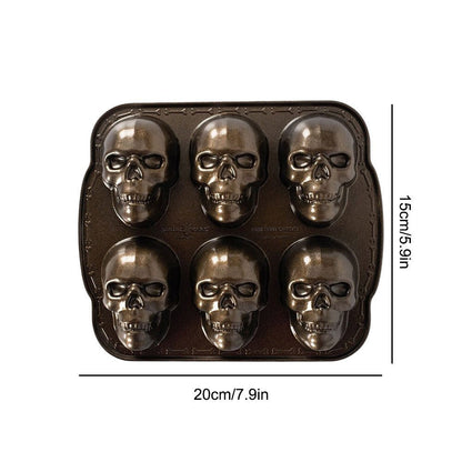Halloween 3D Skull Mold Non-Stick Candy Maker Stainless Steel for Party Supplies