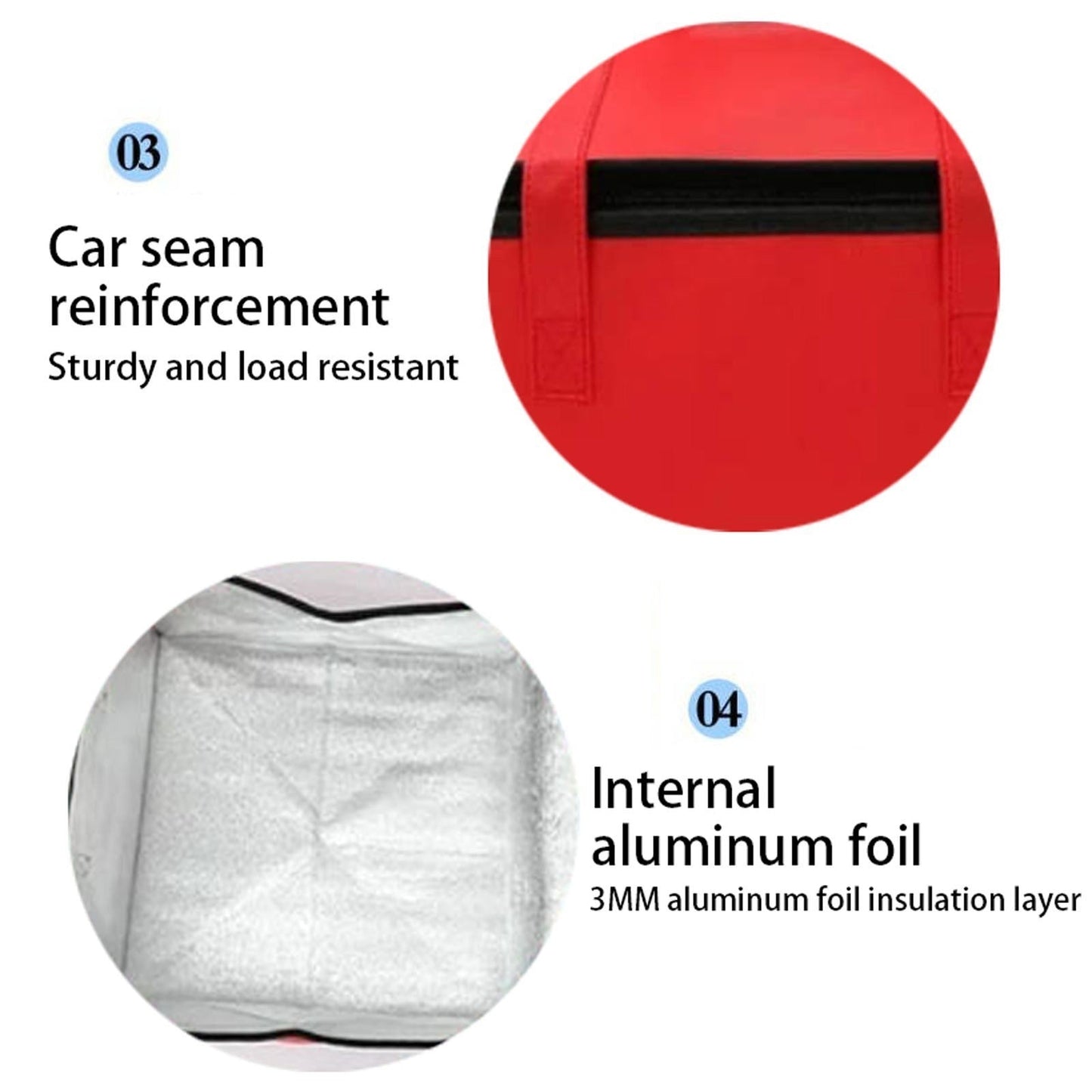 Pizza Delivery Bag for Takeaway Thermal Insulated 19.69"x19.69"x5.91inch