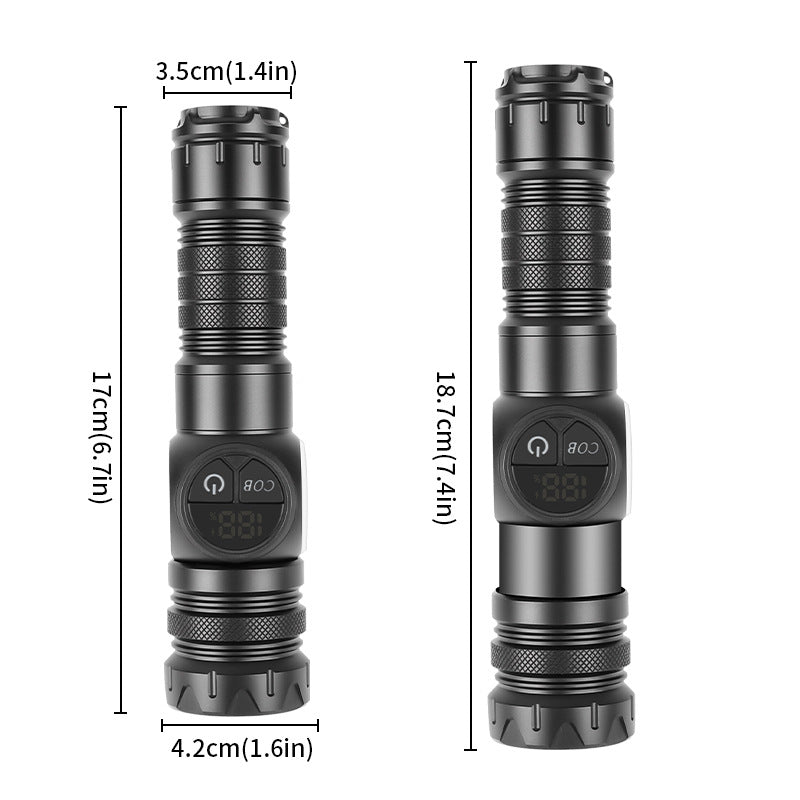 High Powered Super Bright Flashlight LED Rechargeable Torch Lamp W/side light