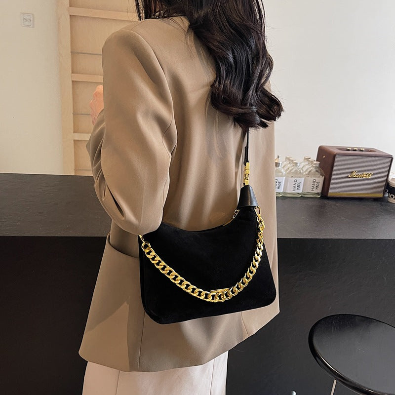 Women's  Suede Leather Handbag - Crossbody Messenger Shoulder Bag