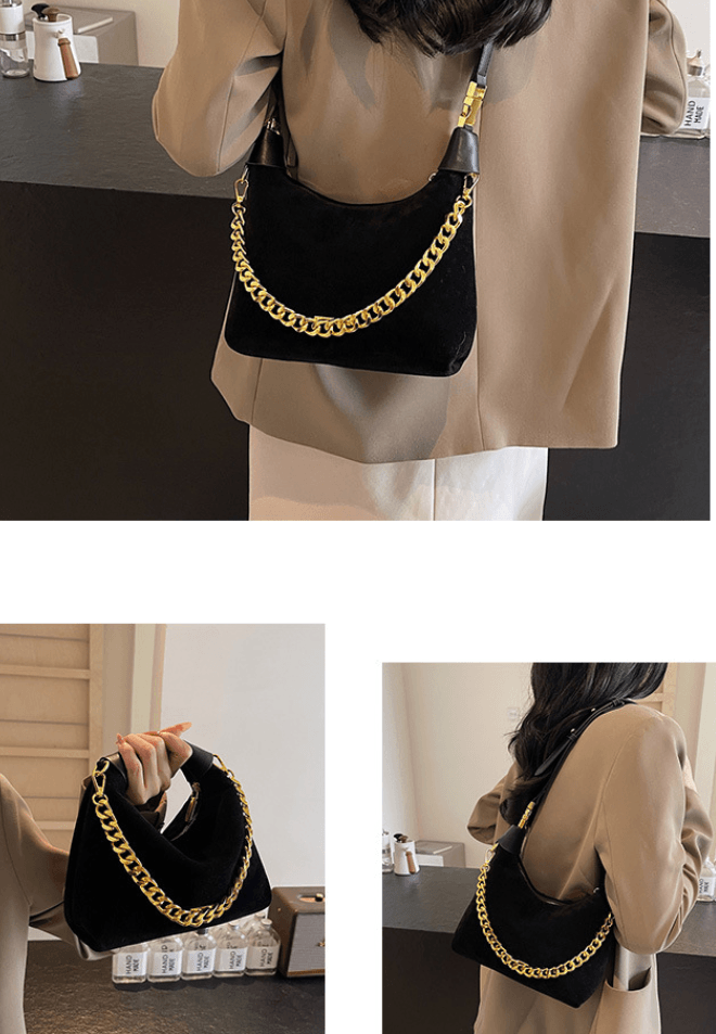 Women's  Suede Leather Handbag - Crossbody Messenger Shoulder Bag