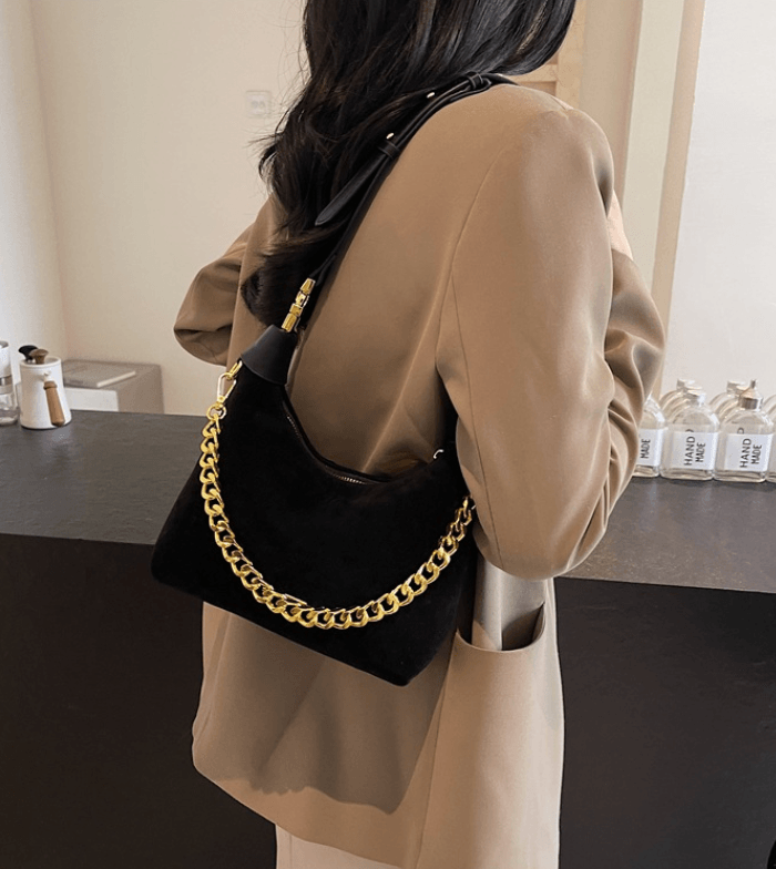 Women's  Suede Leather Handbag - Crossbody Messenger Shoulder Bag