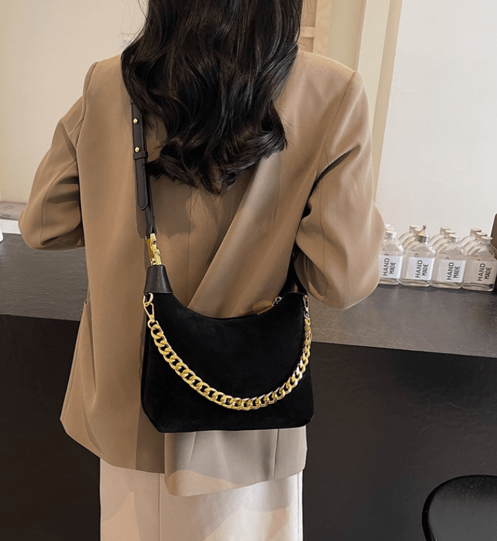 Women's  Suede Leather Handbag - Crossbody Messenger Shoulder Bag