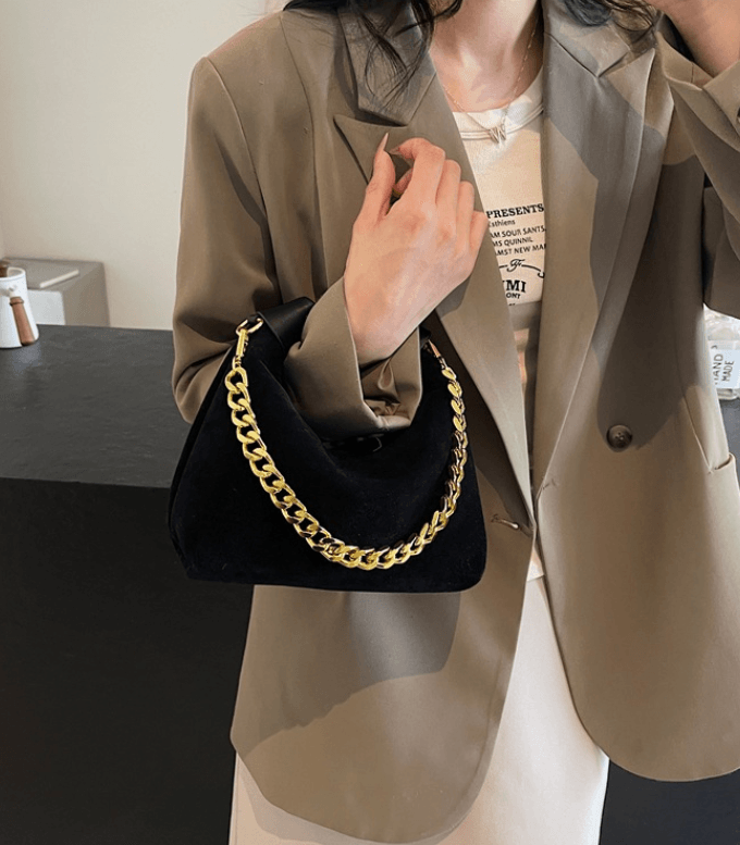 Women's  Suede Leather Handbag - Crossbody Messenger Shoulder Bag