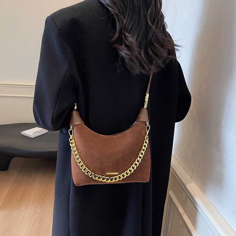 Women's  Suede Leather Handbag - Crossbody Messenger Shoulder Bag