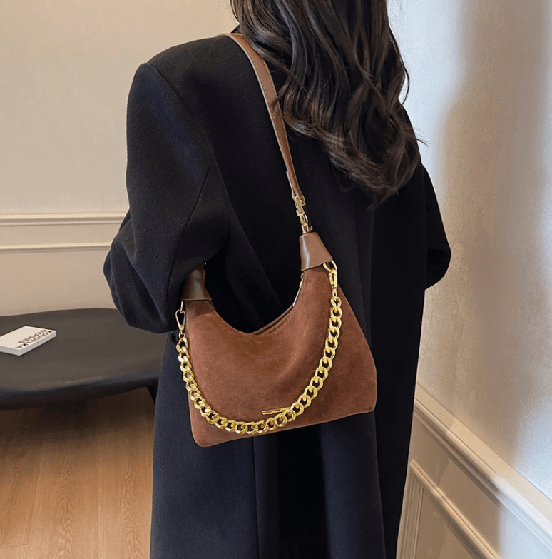 Women's  Suede Leather Handbag - Crossbody Messenger Shoulder Bag