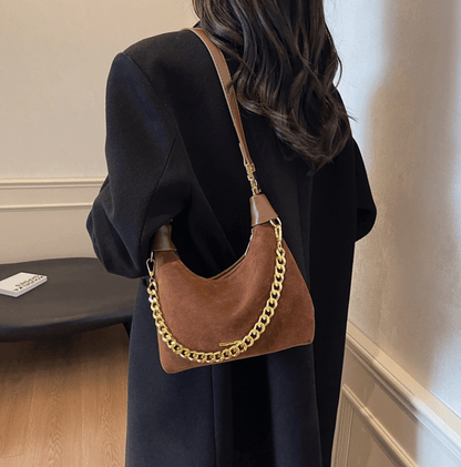 Women's  Suede Leather Handbag - Crossbody Messenger Shoulder Bag