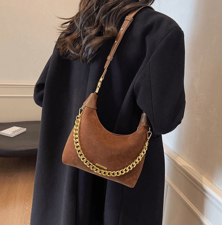 Women's  Suede Leather Handbag - Crossbody Messenger Shoulder Bag