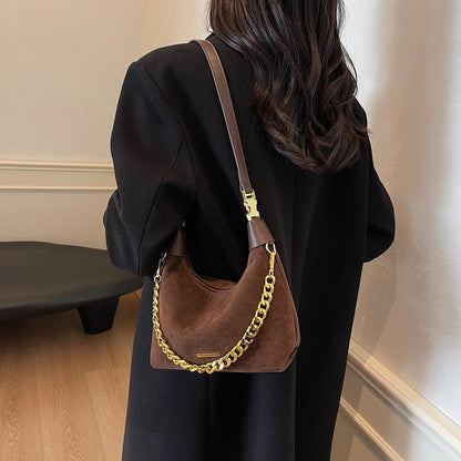 Women's  Suede Leather Handbag - Crossbody Messenger Shoulder Bag