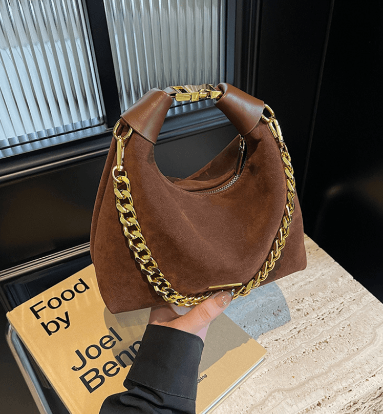 Women's  Suede Leather Handbag - Crossbody Messenger Shoulder Bag