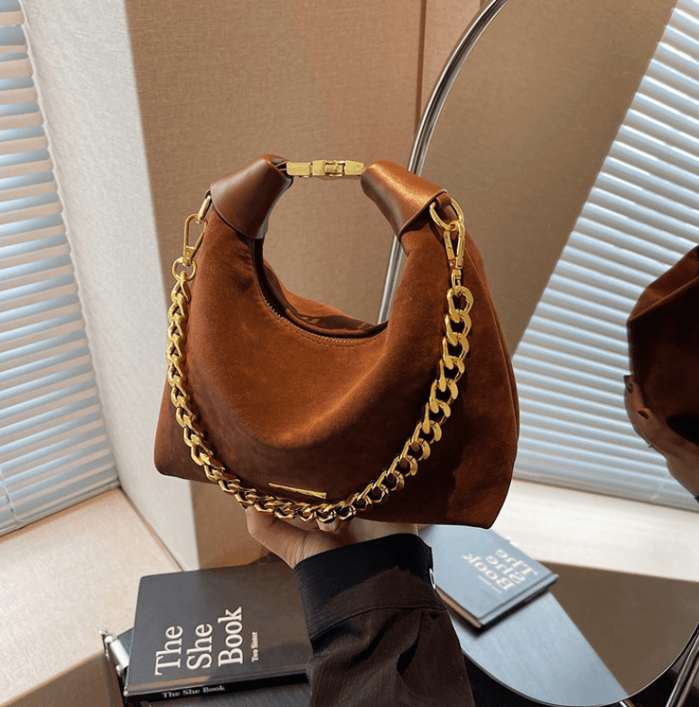 Women's  Suede Leather Handbag - Crossbody Messenger Shoulder Bag