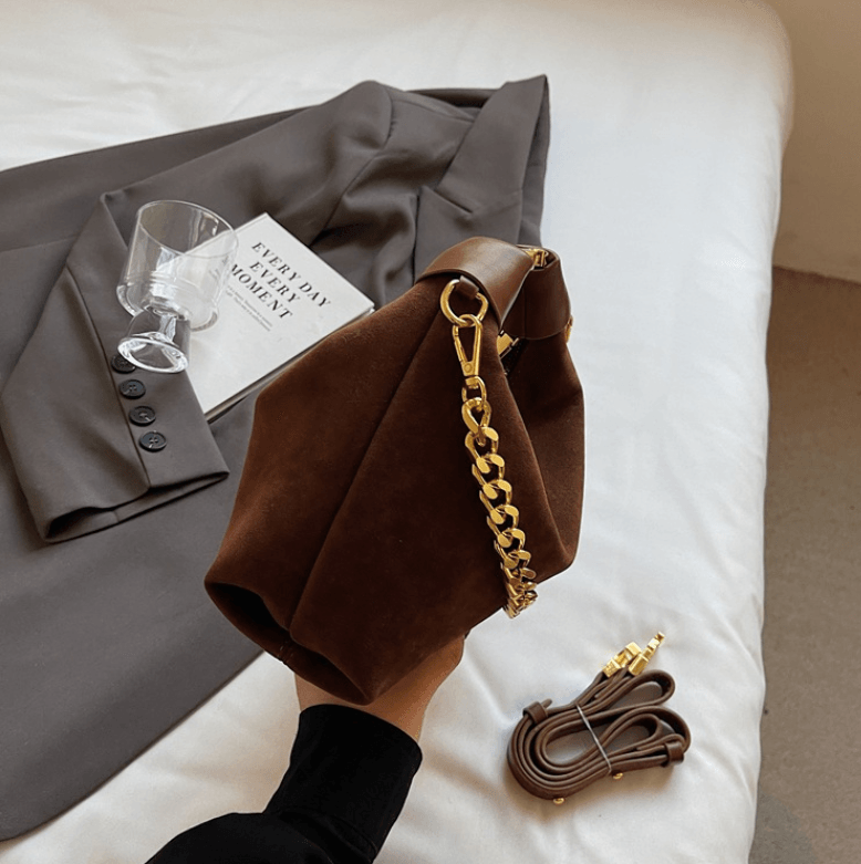 Women's  Suede Leather Handbag - Crossbody Messenger Shoulder Bag