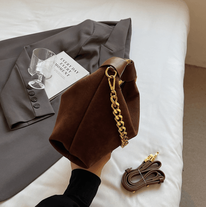 Women's  Suede Leather Handbag - Crossbody Messenger Shoulder Bag