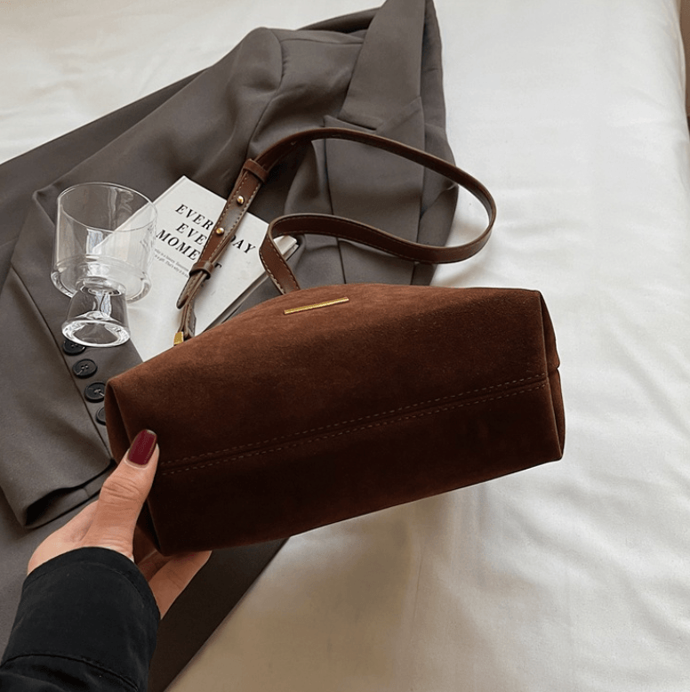 Women's  Suede Leather Handbag - Crossbody Messenger Shoulder Bag