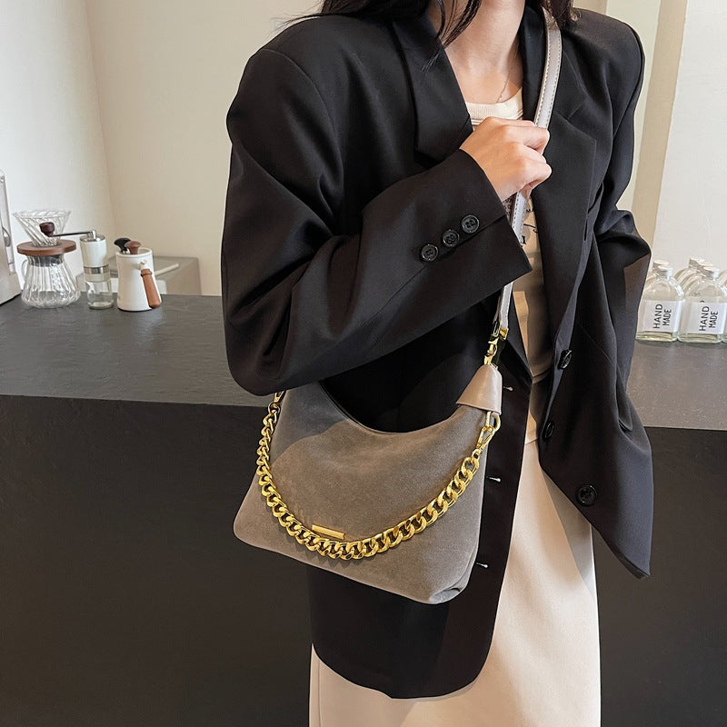 Women's  Suede Leather Handbag - Crossbody Messenger Shoulder Bag