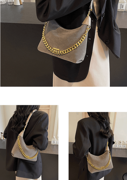 Women's  Suede Leather Handbag - Crossbody Messenger Shoulder Bag