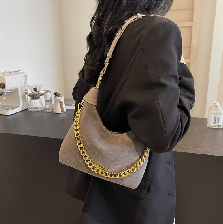 Women's  Suede Leather Handbag - Crossbody Messenger Shoulder Bag