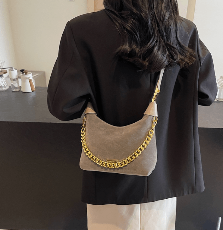Women's  Suede Leather Handbag - Crossbody Messenger Shoulder Bag