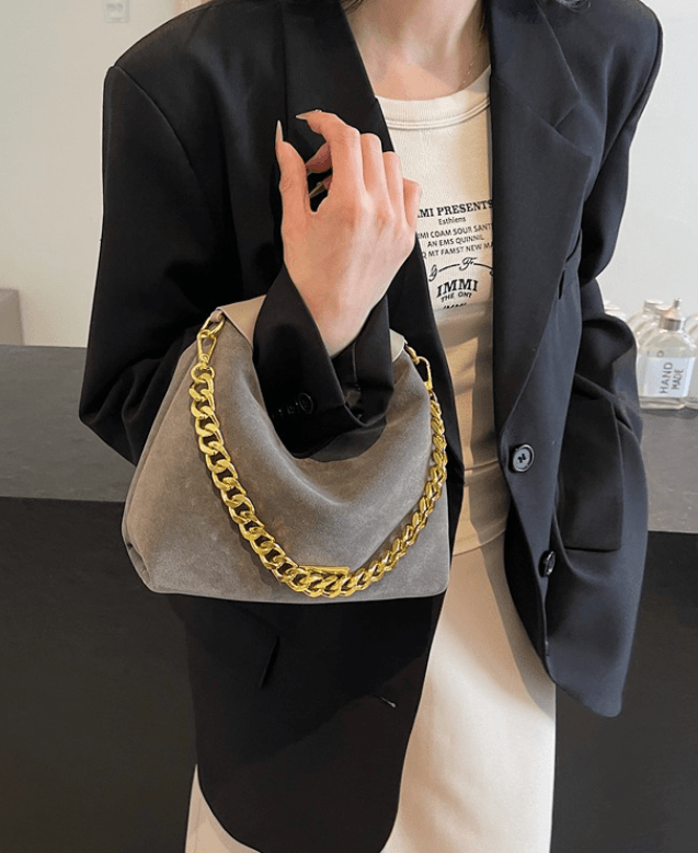 Women's  Suede Leather Handbag - Crossbody Messenger Shoulder Bag