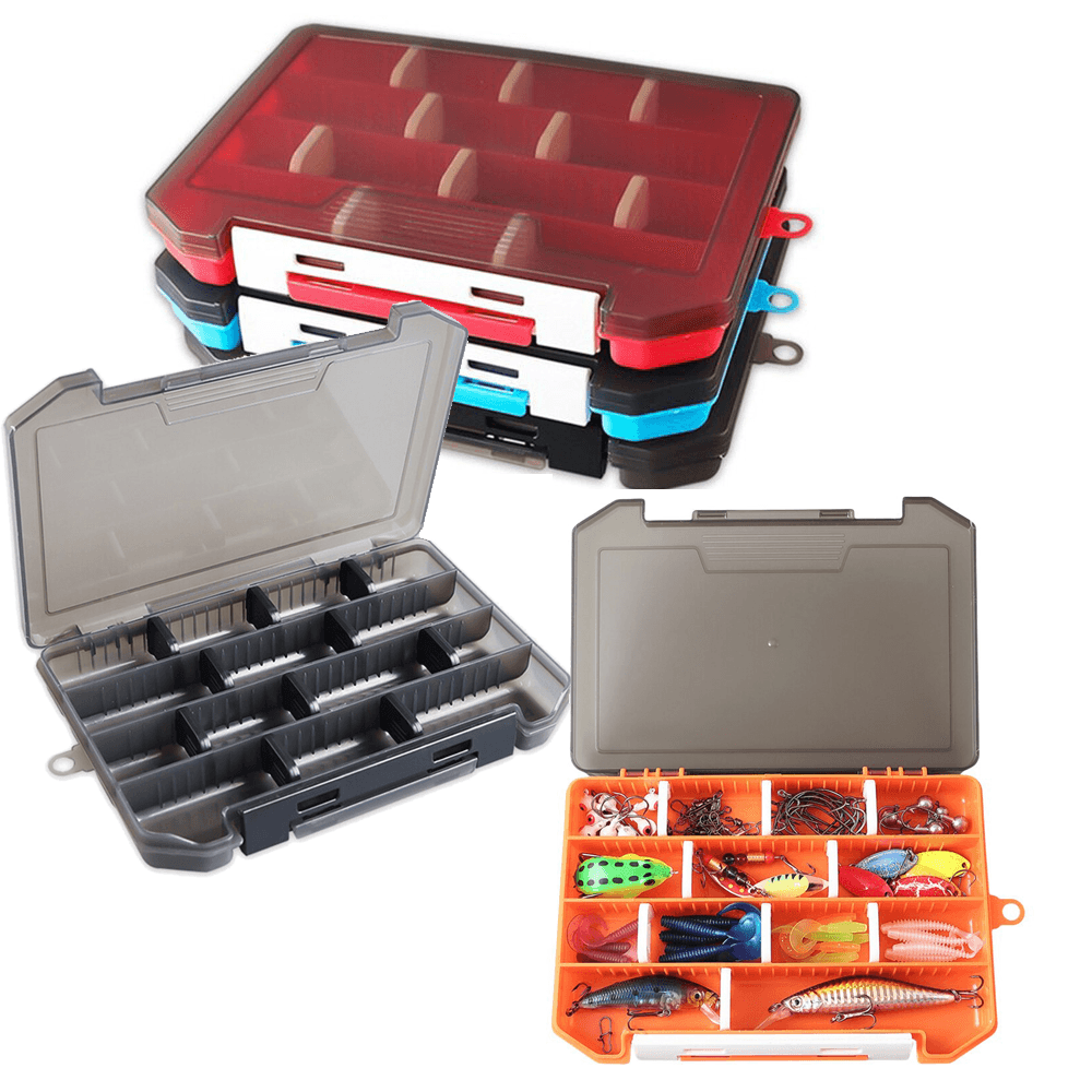 Fish Hook Lure Fake Bait Box with Removable Dividers Fishing Supplies Case