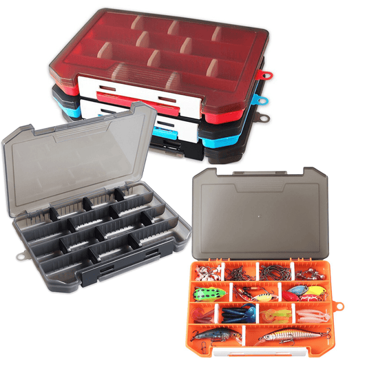 Fish Hook Lure Fake Bait Box with Removable Dividers Fishing Supplies Case