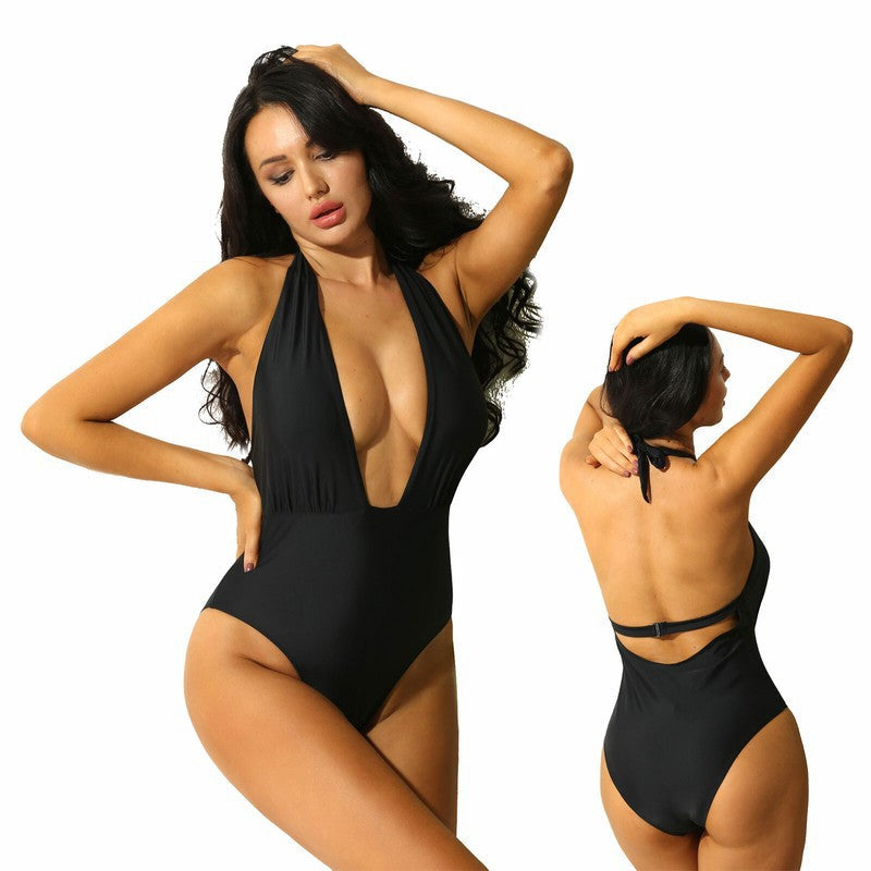 Women Sexy One Piece Plunge Swimsuits Bikini Push-Up Monokini Backless Beachwear