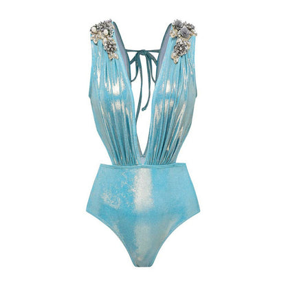 Women Sexy One Piece Plunge Swimsuits Bikini Push-Up Monokini Backless Beachwear