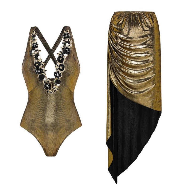 Women Sexy One Piece Plunge Swimsuits Bikini Push-Up Monokini Backless Beachwear