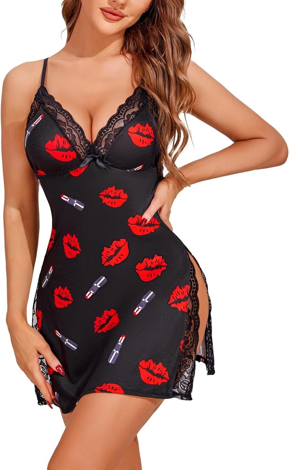 Women Underwear Babydoll Nightwear Pajamas Sexy Lingerie Lace Cotton Silk Dress
