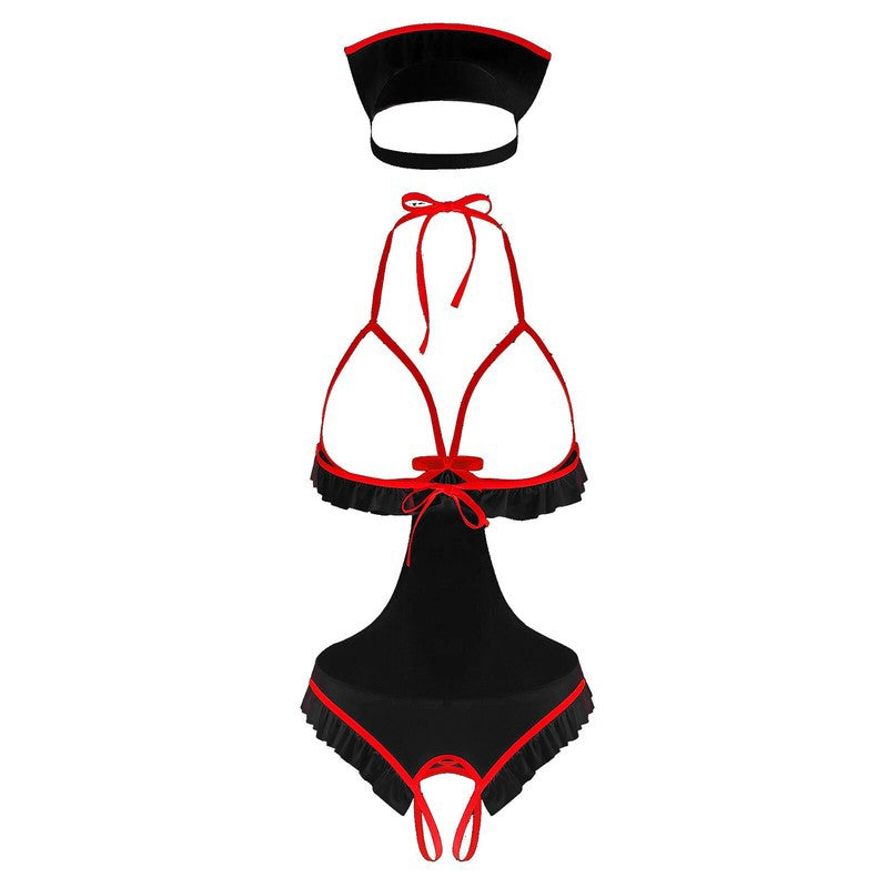 Women's Sexy Lingerie Naughty Nurse Costume Babydoll Bodysuit Cosplay Uniform