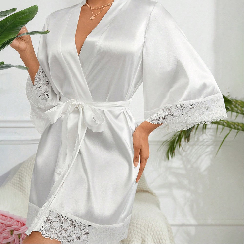 Sexy Lingerie Silk Lace Dress Underwear Babydoll Sleepwear Set Night Dress