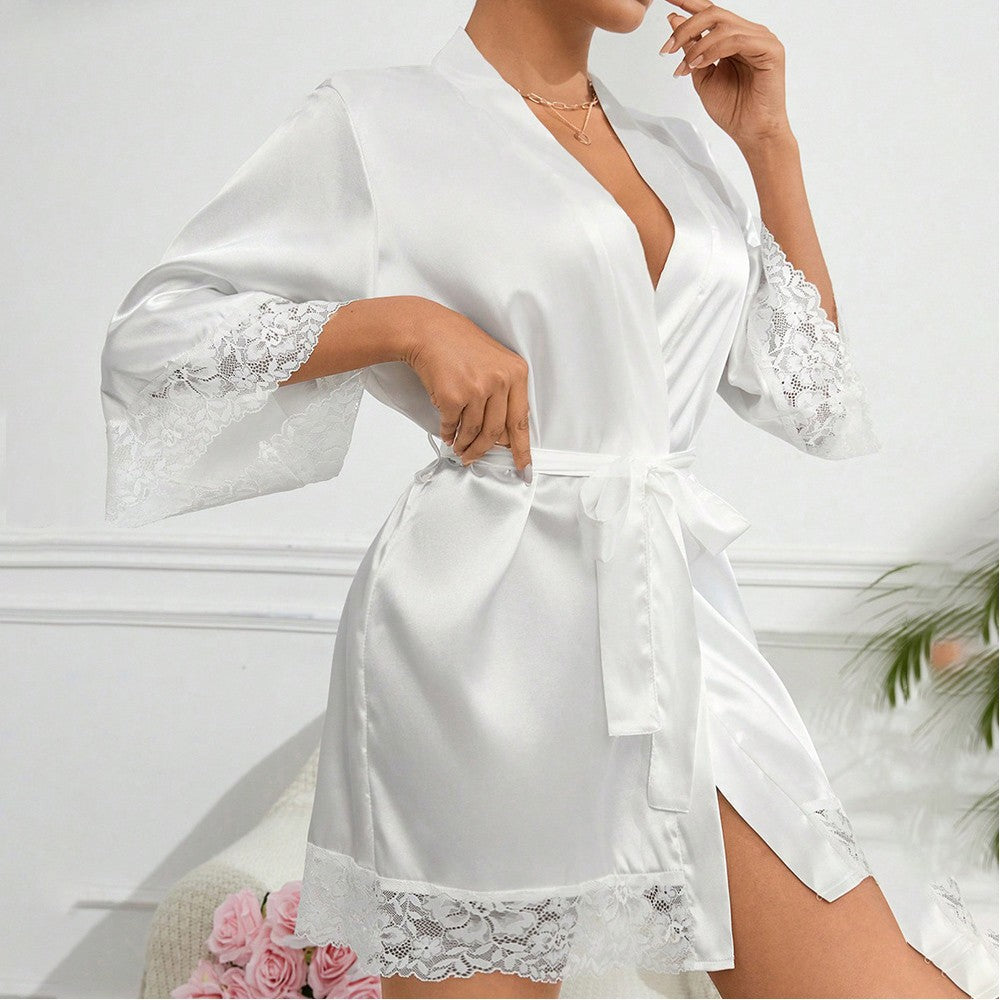 Sexy Lingerie Silk Lace Dress Underwear Babydoll Sleepwear Set Night Dress