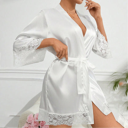 Sexy Lingerie Silk Lace Dress Underwear Babydoll Sleepwear Set Night Dress